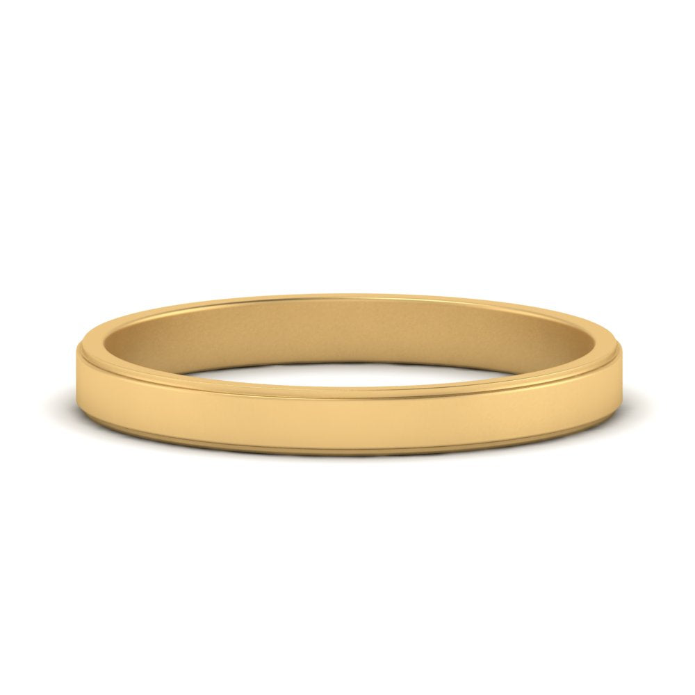 Simple Flat Wedding Band 4MM Fascinating Diamonds