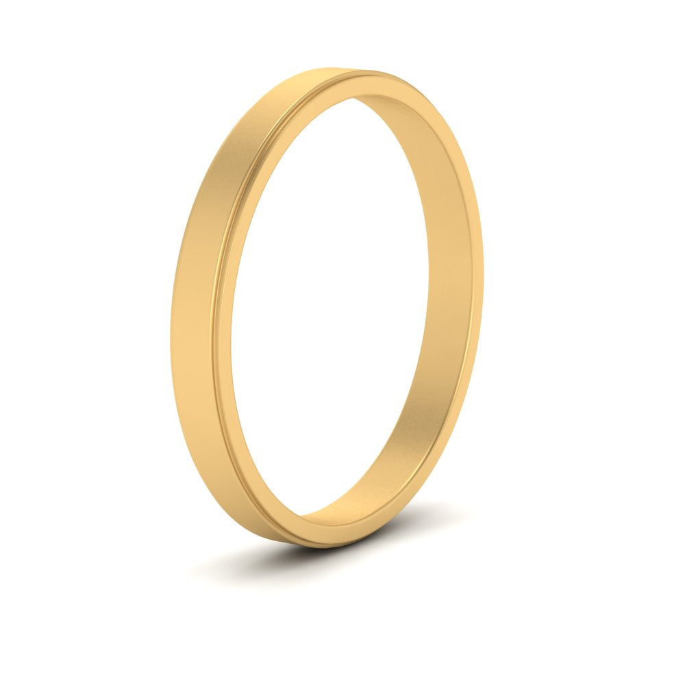 Simple Flat Wedding Band 4MM Fascinating Diamonds