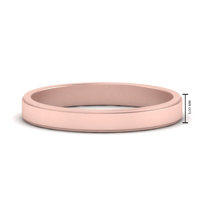 Simple Flat Wedding Band 4MM Fascinating Diamonds
