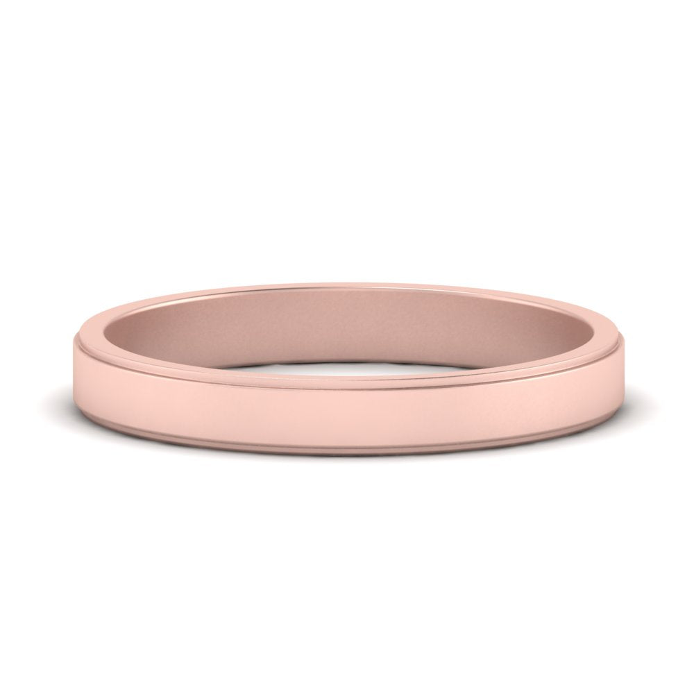 Simple Flat Wedding Band 4MM Fascinating Diamonds