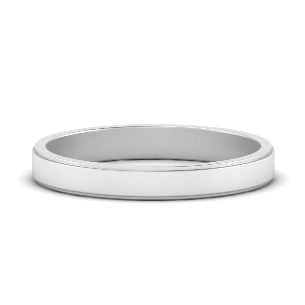 Simple Flat Wedding Band 4MM Fascinating Diamonds