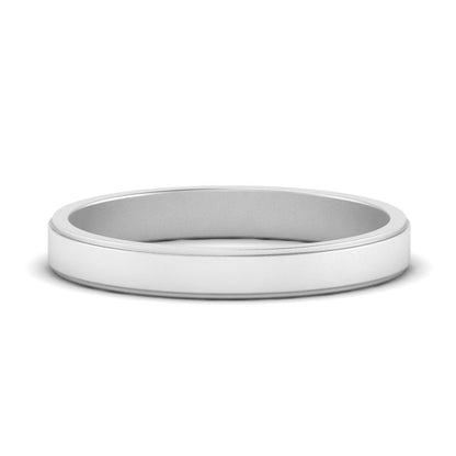 Simple Flat Wedding Band 4MM Fascinating Diamonds