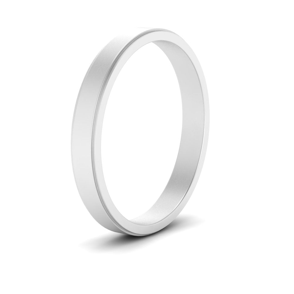 Simple Flat Wedding Band 4MM Fascinating Diamonds