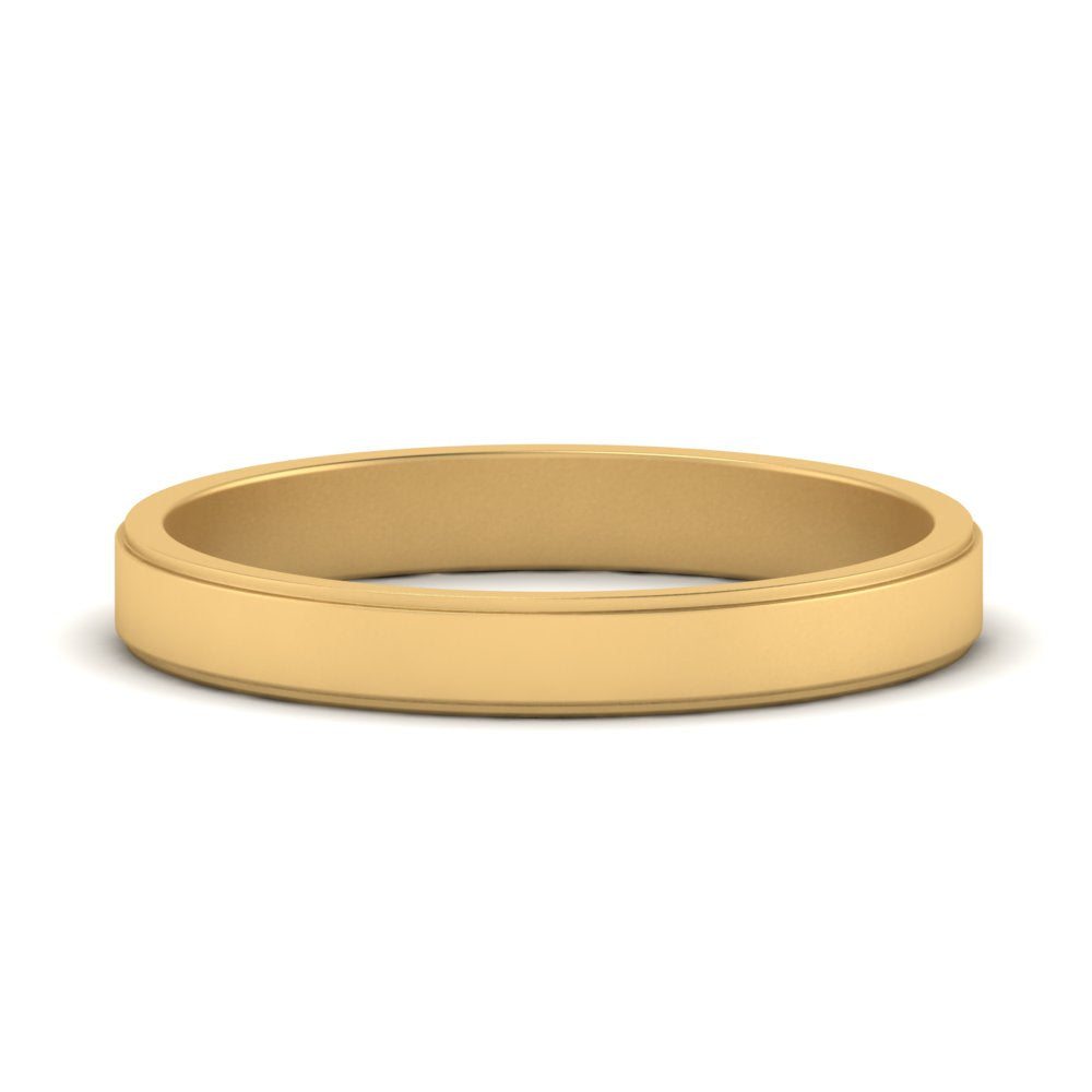 Simple Flat Wedding Band 4MM Fascinating Diamonds