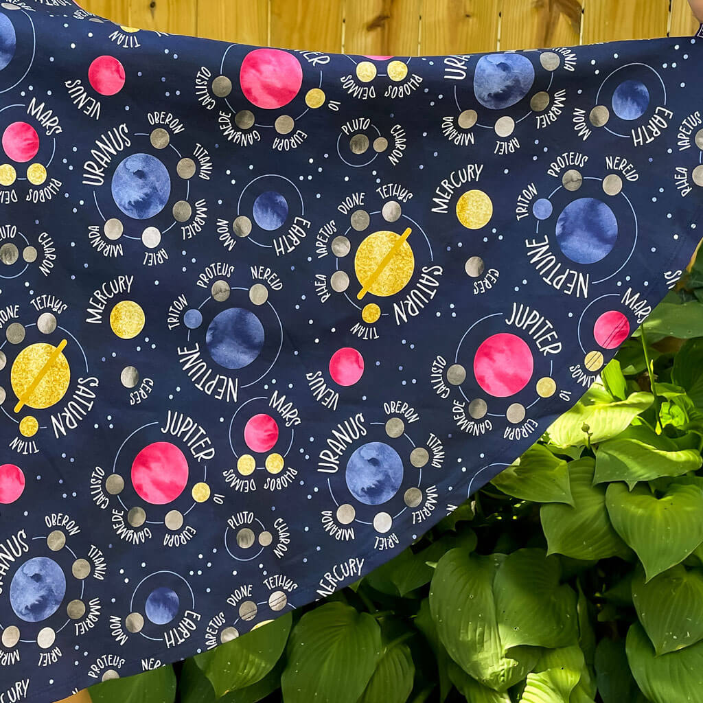 Adult "Night Lights" Planets and Moons Super Twirler Dress with Pockets Princess Awesome & Boy Wonder