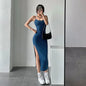 Elegant Spaghetti Strap Split Dress