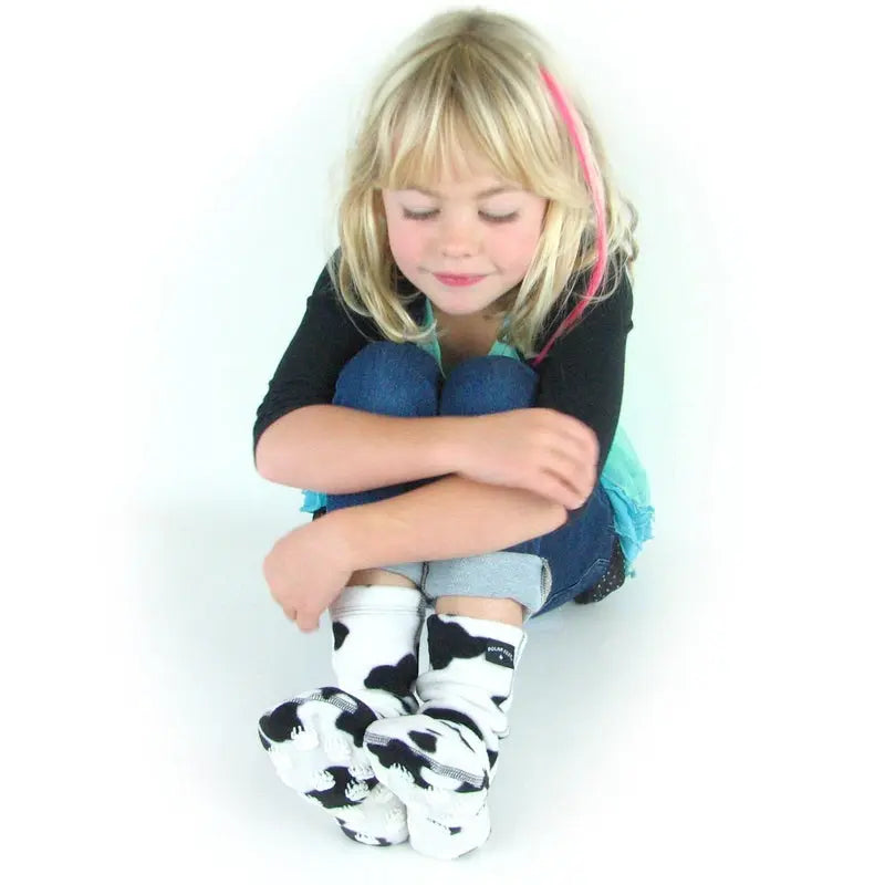 Kids' Nonskid Fleece Socks - Cow Polar Feet® LLC