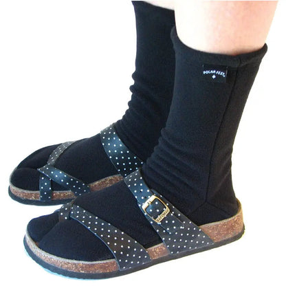 Polar Feet Fleece Tabi Socks - Black Polar Feet® LLC