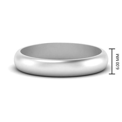 Low Dome 6mm Men Wedding Band Fascinating Diamonds