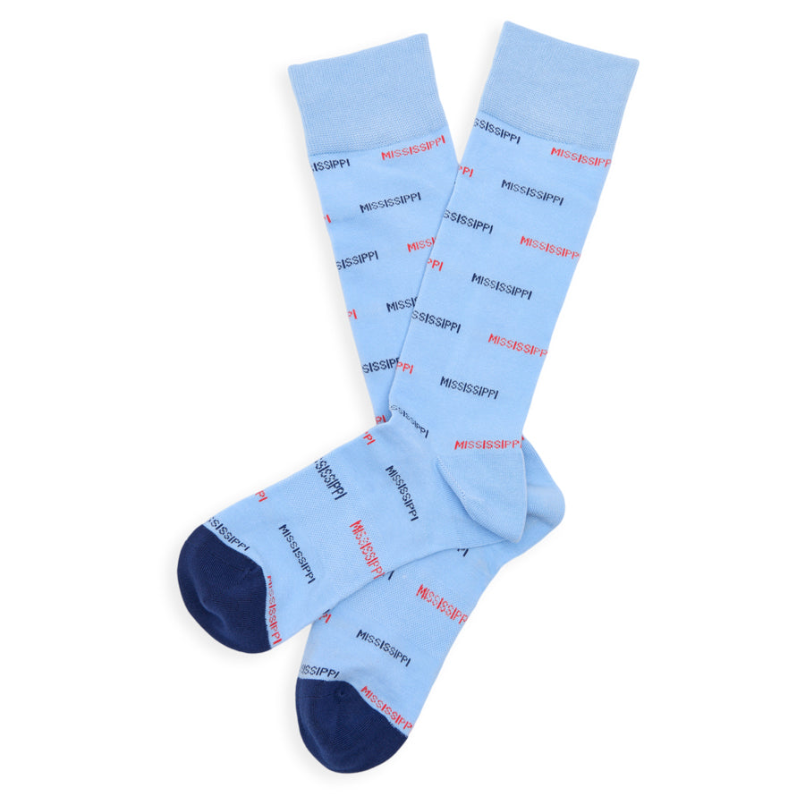 Powder Blue Mississippi Dress Socks DeadSoxy