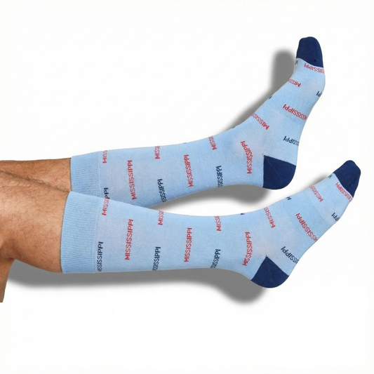 Powder Blue Mississippi Dress Socks DeadSoxy