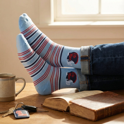 Powder Ole Miss Helmet Dress Socks DeadSoxy