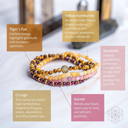 Powerful Positivity Bracelet Pack of 4 Conscious Items