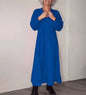 Fall Winter Women's Solid Color V-Neck Dress