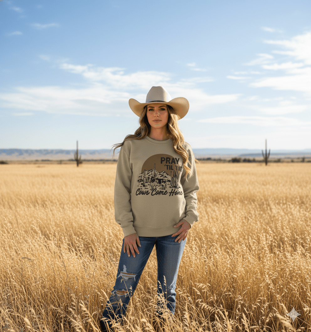 Pray Til The Cows Come Home Graphic Sweatshirt Wild Junkie