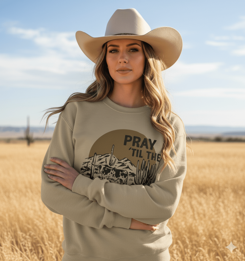 Pray Til The Cows Come Home Graphic Sweatshirt Wild Junkie
