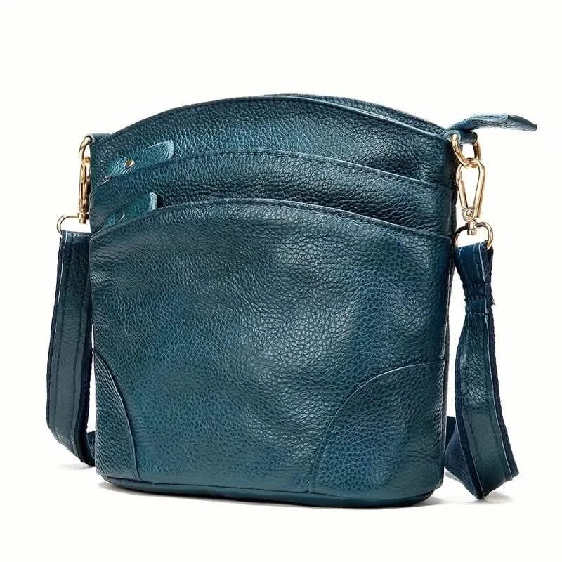 Premium Genuine Cowhide Leather Crossbody Bag