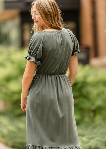 Amy Puff Sleeve Midi Dress