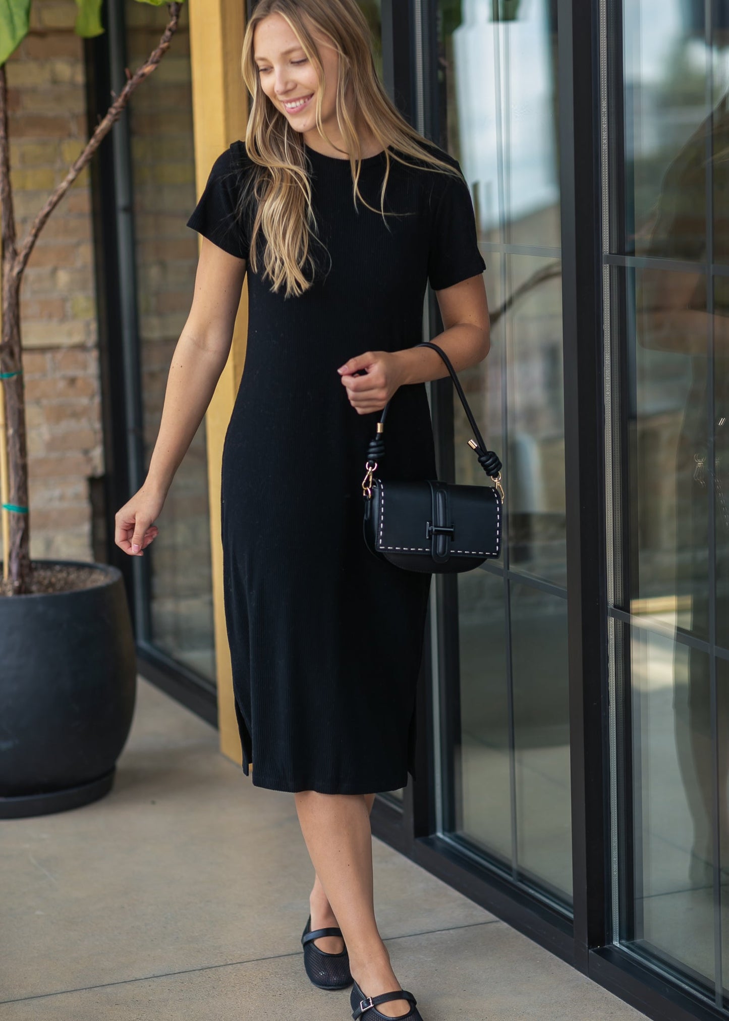 Baylor Ultra Soft Ribbed T-Shirt Dress