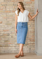 Remi Denim Classic Wash Midi Skirt