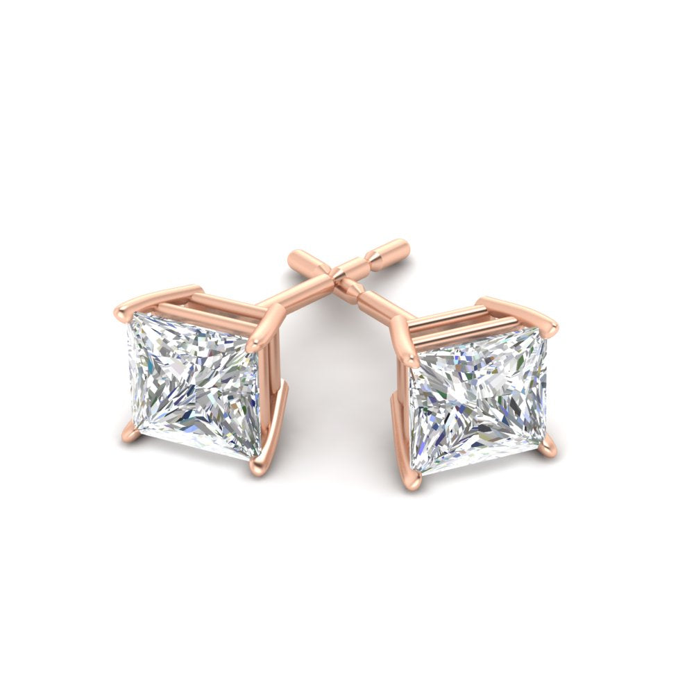Princess Cut Diamond Stud Earring Fascinating Diamonds