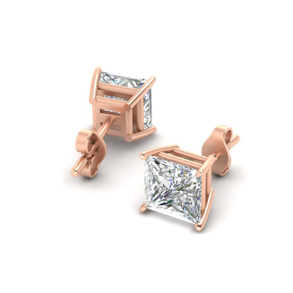 Princess Cut Diamond Stud Earring Fascinating Diamonds