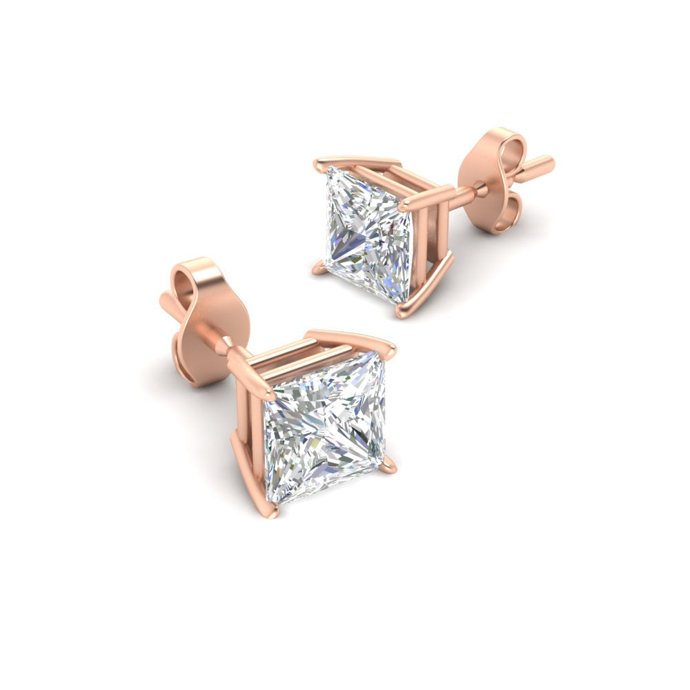 Princess Cut Diamond Stud Earring Fascinating Diamonds