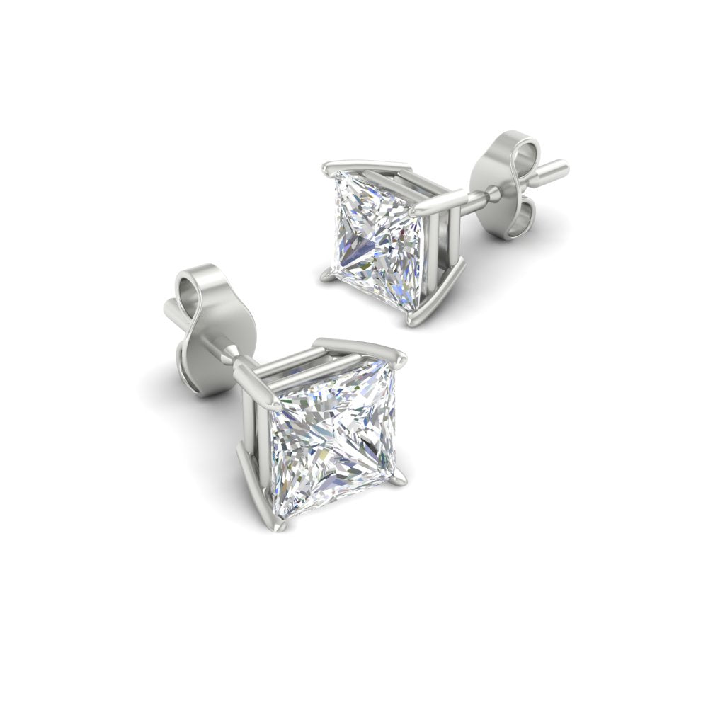 Princess Cut Diamond Stud Earring Fascinating Diamonds