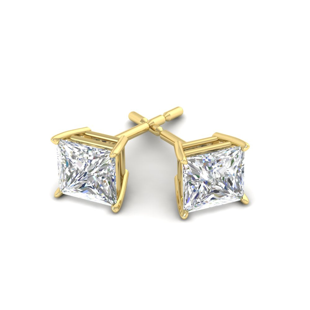 Princess Cut Diamond Stud Earring Fascinating Diamonds