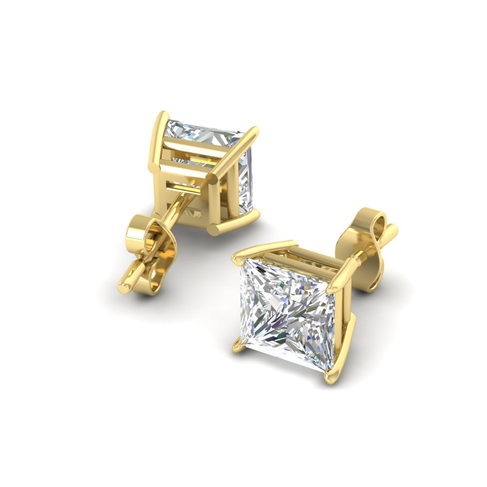 Princess Cut Diamond Stud Earring Fascinating Diamonds