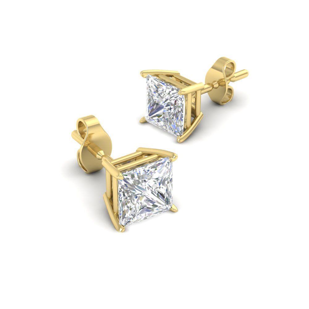 Princess Cut Diamond Stud Earring Fascinating Diamonds