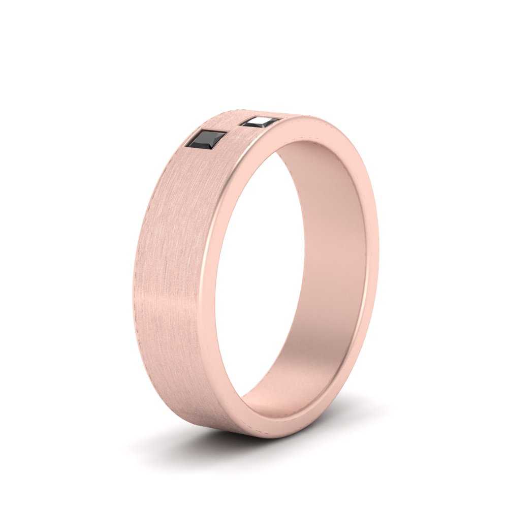 Princess Cut Brush Finish Band Fascinating Diamonds