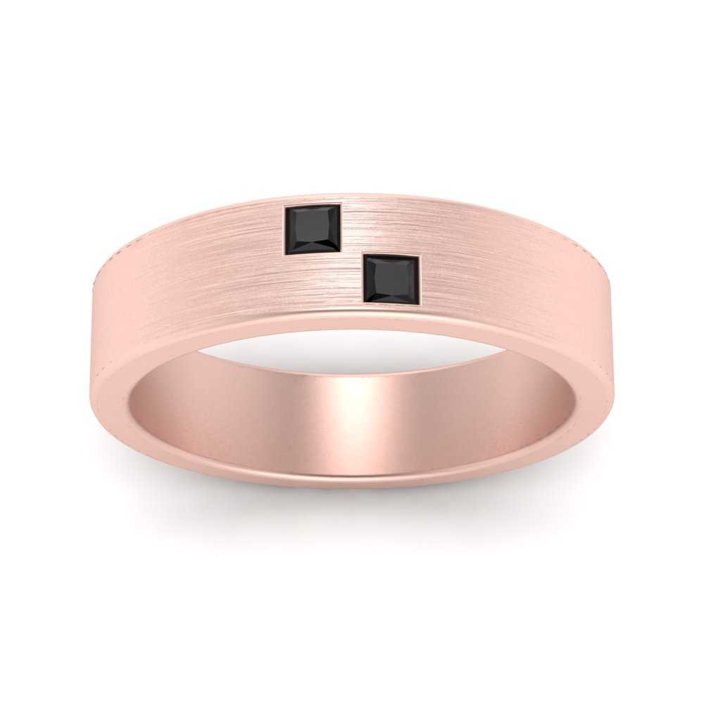 Princess Cut Brush Finish Band Fascinating Diamonds