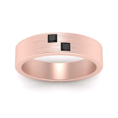 Princess Cut Brush Finish Band Fascinating Diamonds