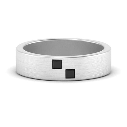 Princess Cut Brush Finish Band Fascinating Diamonds