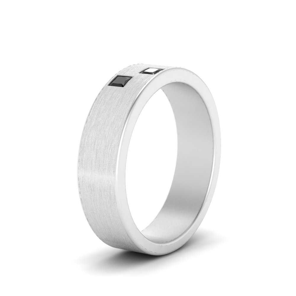 Princess Cut Brush Finish Band Fascinating Diamonds