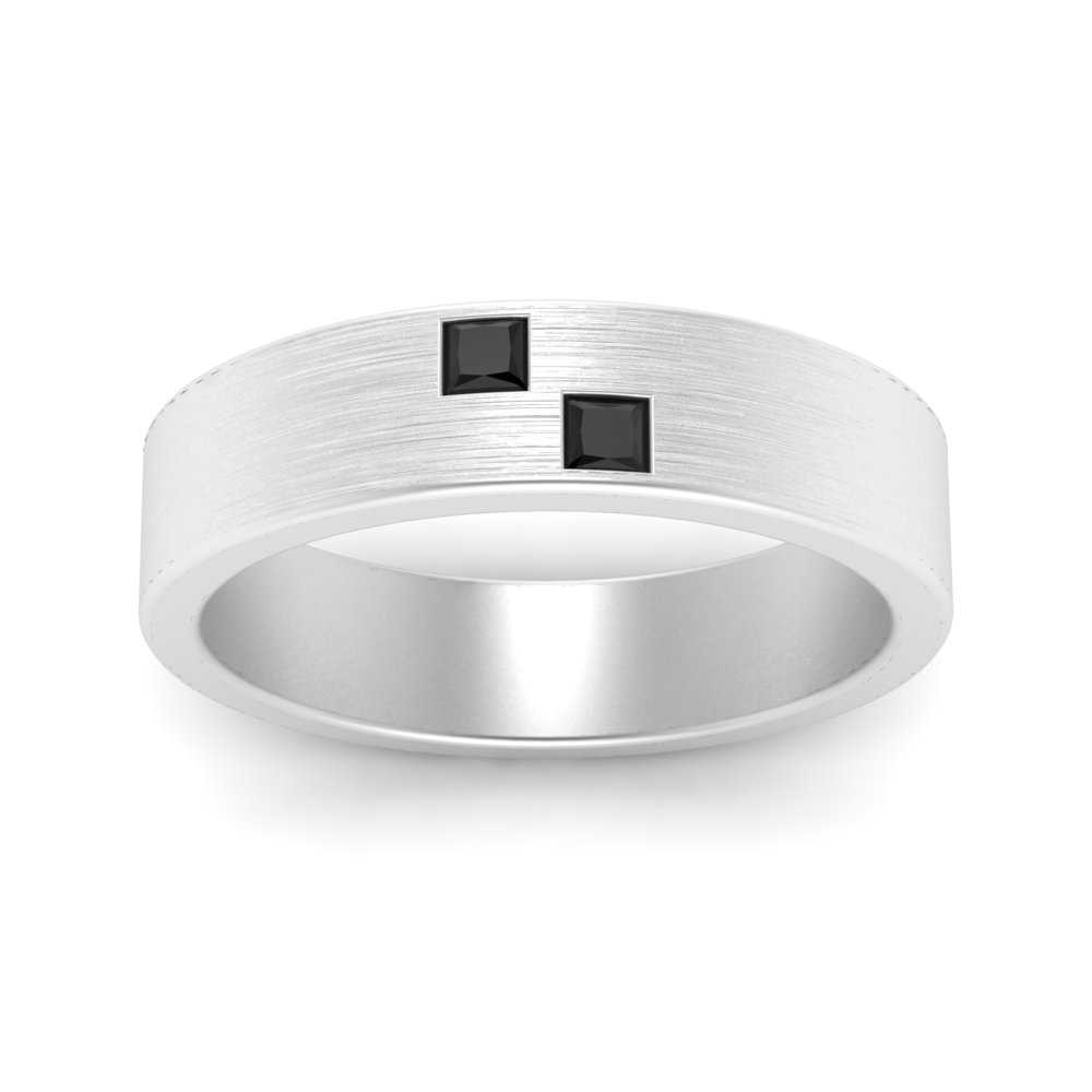 Princess Cut Brush Finish Band Fascinating Diamonds