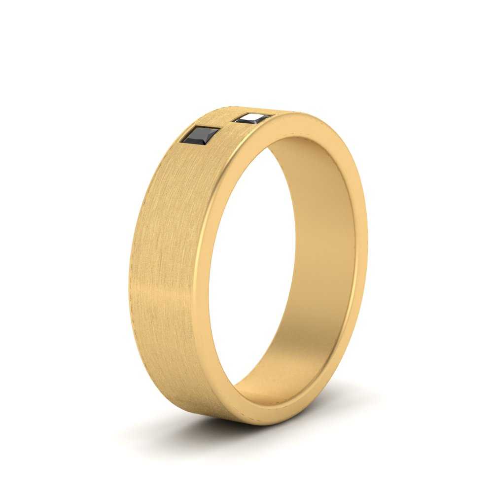 Princess Cut Brush Finish Band Fascinating Diamonds