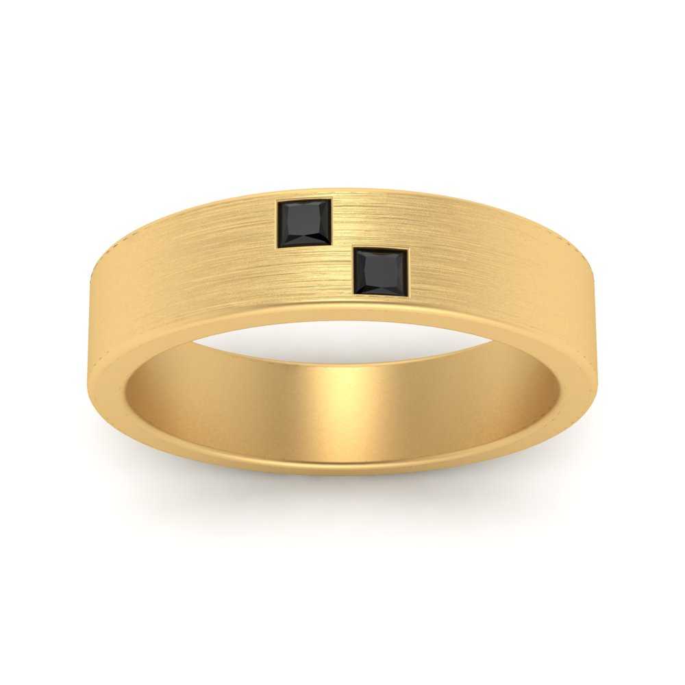 Princess Cut Brush Finish Band Fascinating Diamonds