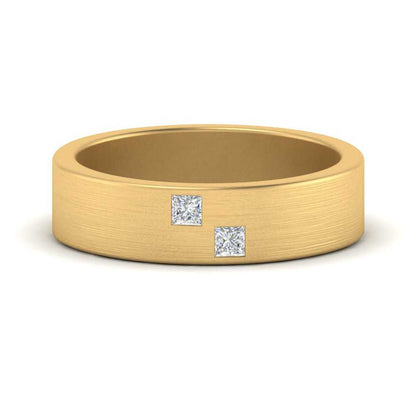 Princess Cut Brush Finish Band Fascinating Diamonds