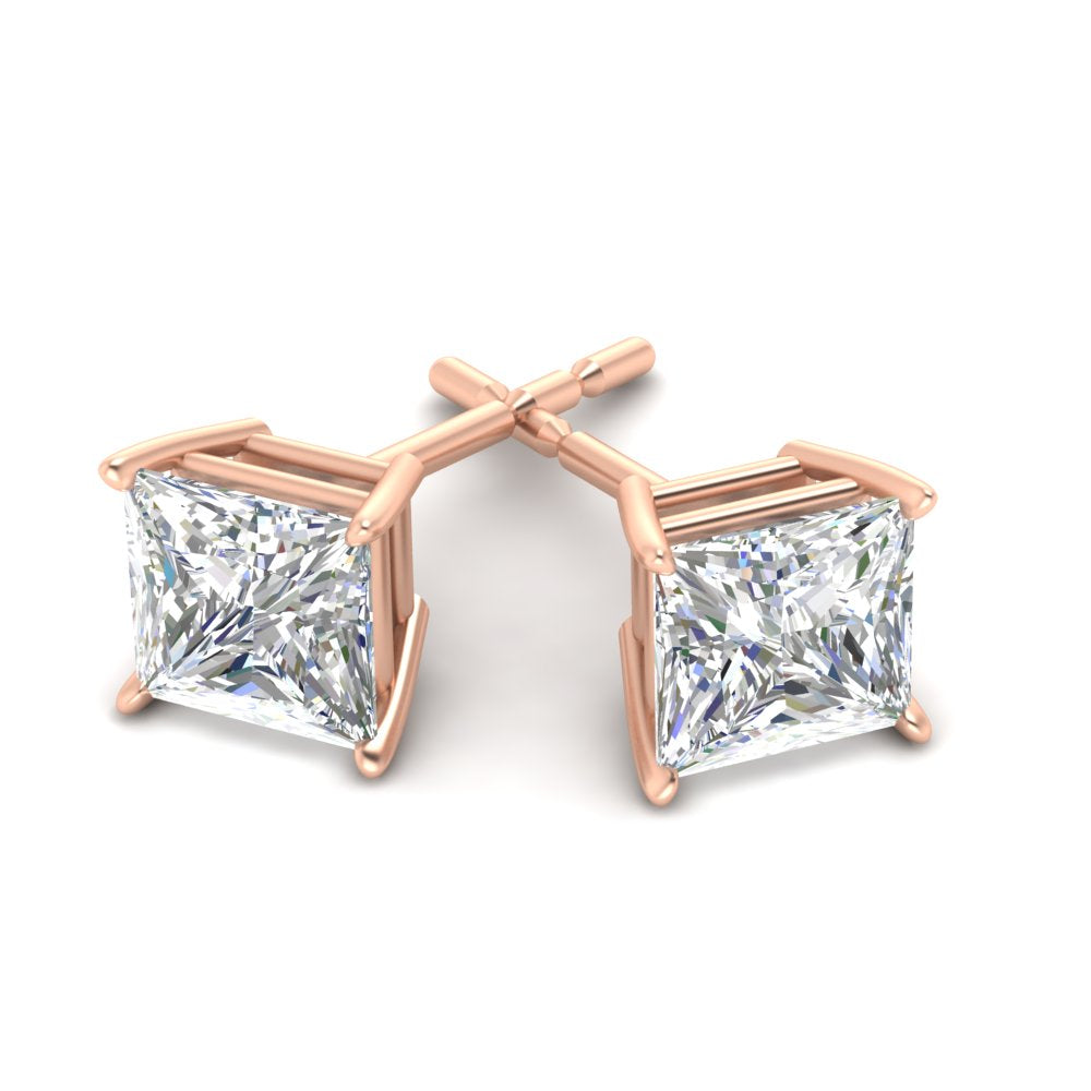 Princess Cut Diamond Stud Earring Fascinating Diamonds