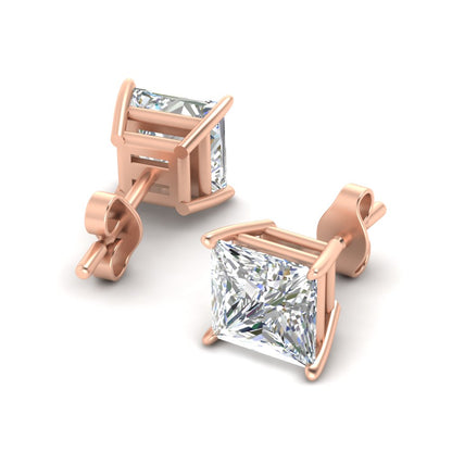 Princess Cut Diamond Stud Earring Fascinating Diamonds