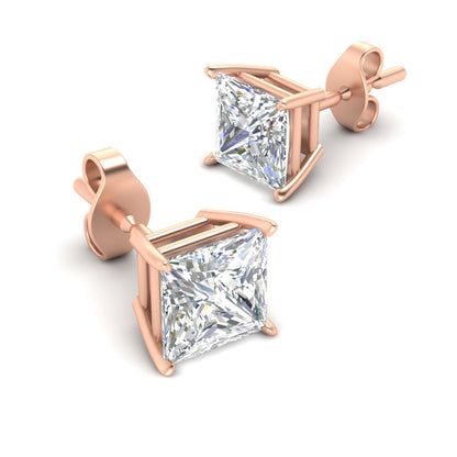 Princess Cut Diamond Stud Earring Fascinating Diamonds
