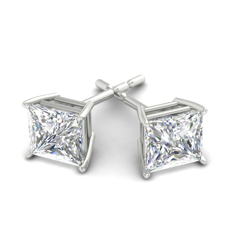 Princess Cut Diamond Stud Earring Fascinating Diamonds