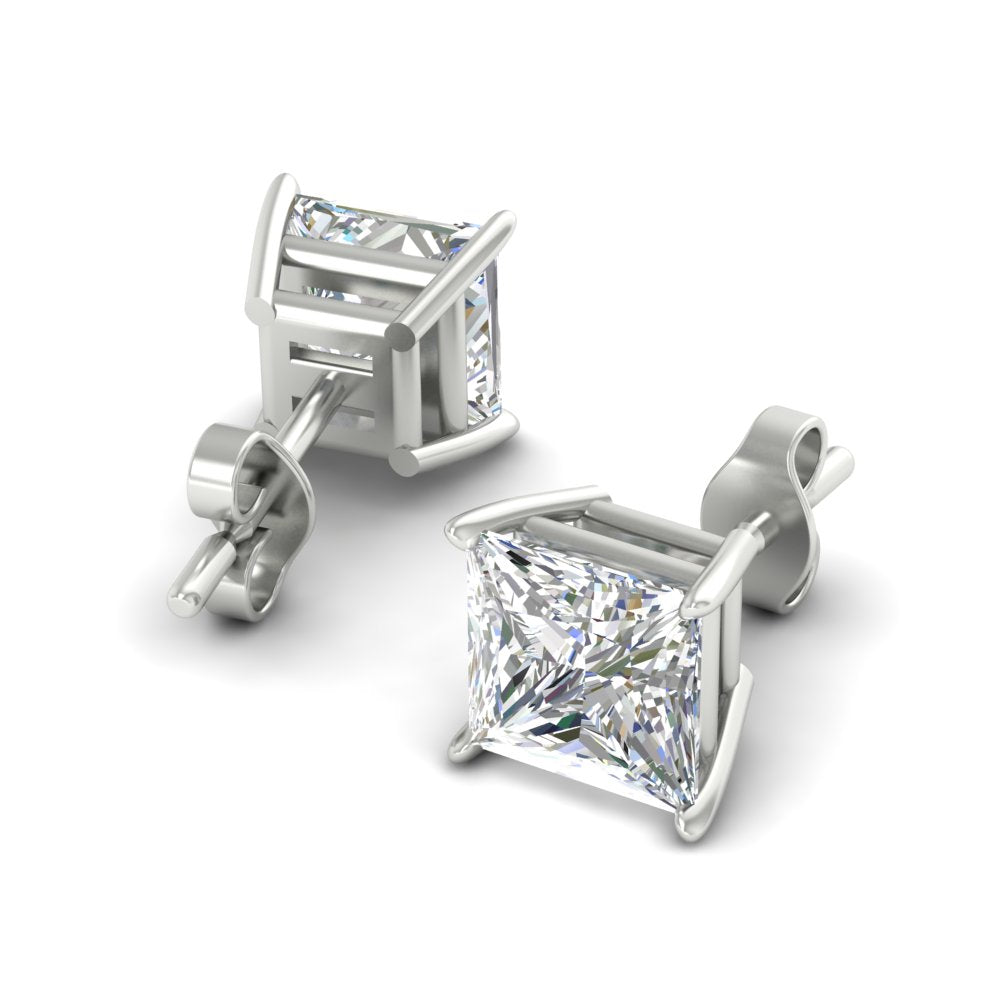 Princess Cut Diamond Stud Earring Fascinating Diamonds
