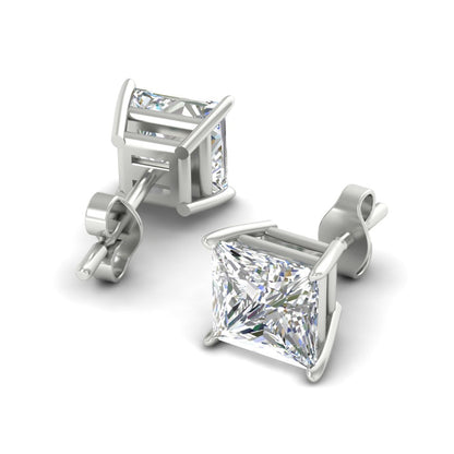 Princess Cut Diamond Stud Earring Fascinating Diamonds