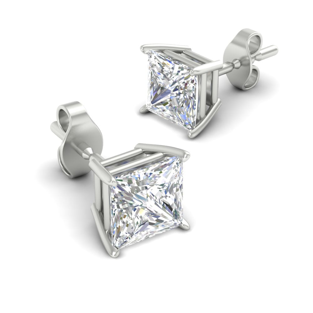 Princess Cut Diamond Stud Earring Fascinating Diamonds
