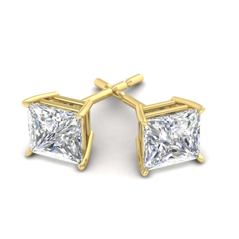 Princess Cut Diamond Stud Earring Fascinating Diamonds