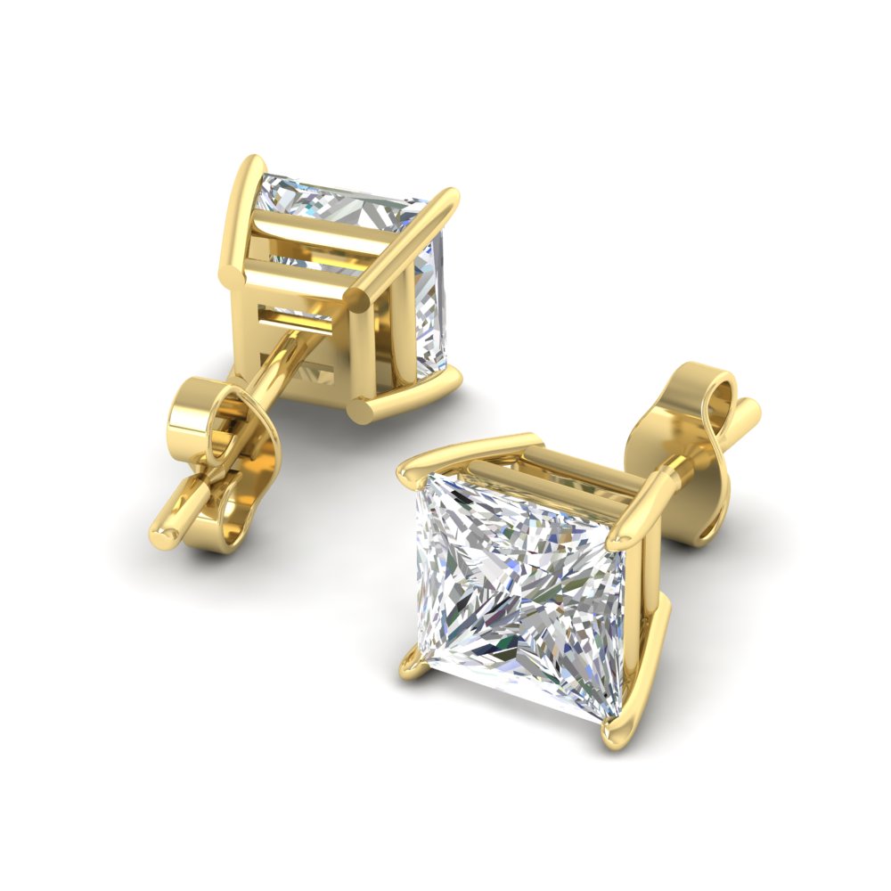 Princess Cut Diamond Stud Earring Fascinating Diamonds