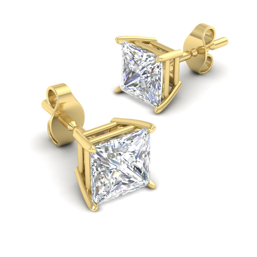 Princess Cut Diamond Stud Earring Fascinating Diamonds